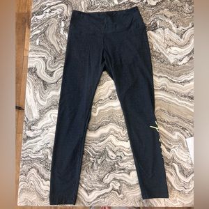 Pink Victoria Secret Dark Grey leggings with Yellow Symbol Size Large